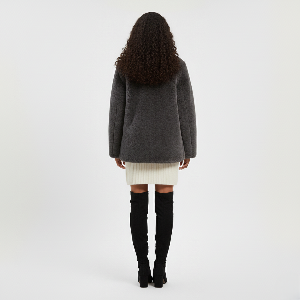 Damski płaszcz oversize z sztucznego futra