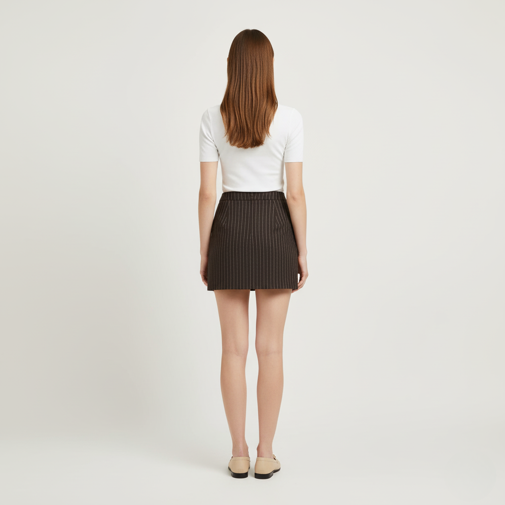 Damski prążkowany top z krótkim rękawem